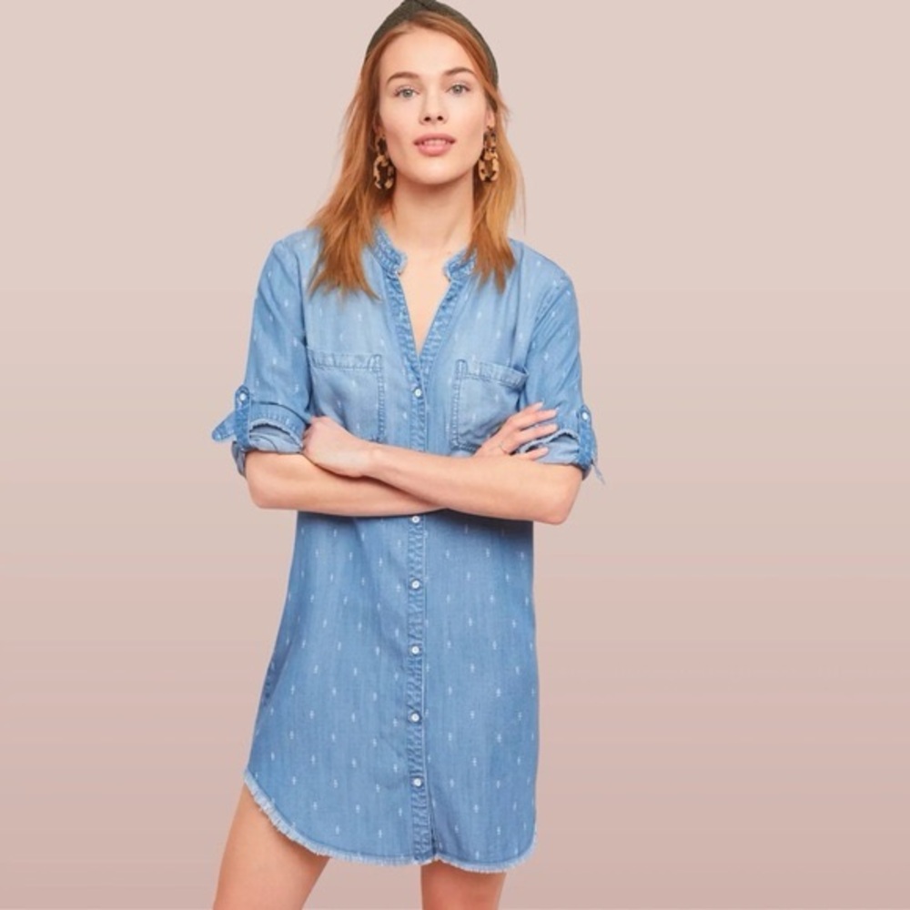 Denim Button-Up Shirt Dress